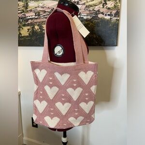 Pink Heart Pattern Tote Bag